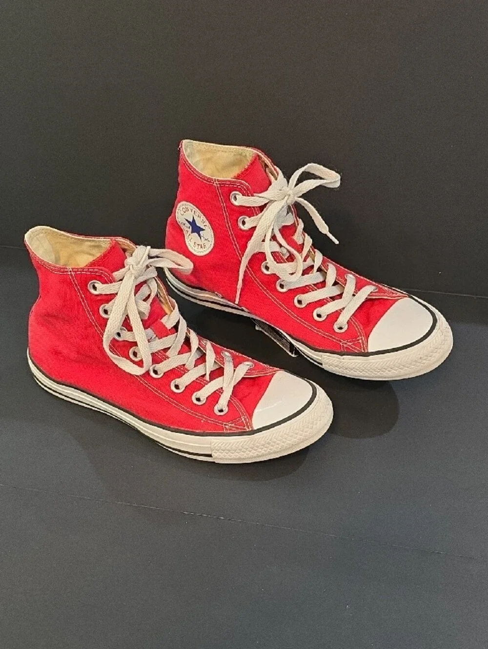 Converse High Top All Star Sneakers in Red with White Women Size 8.5 Men 6.5